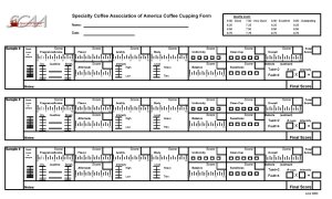 SCAA cupping form